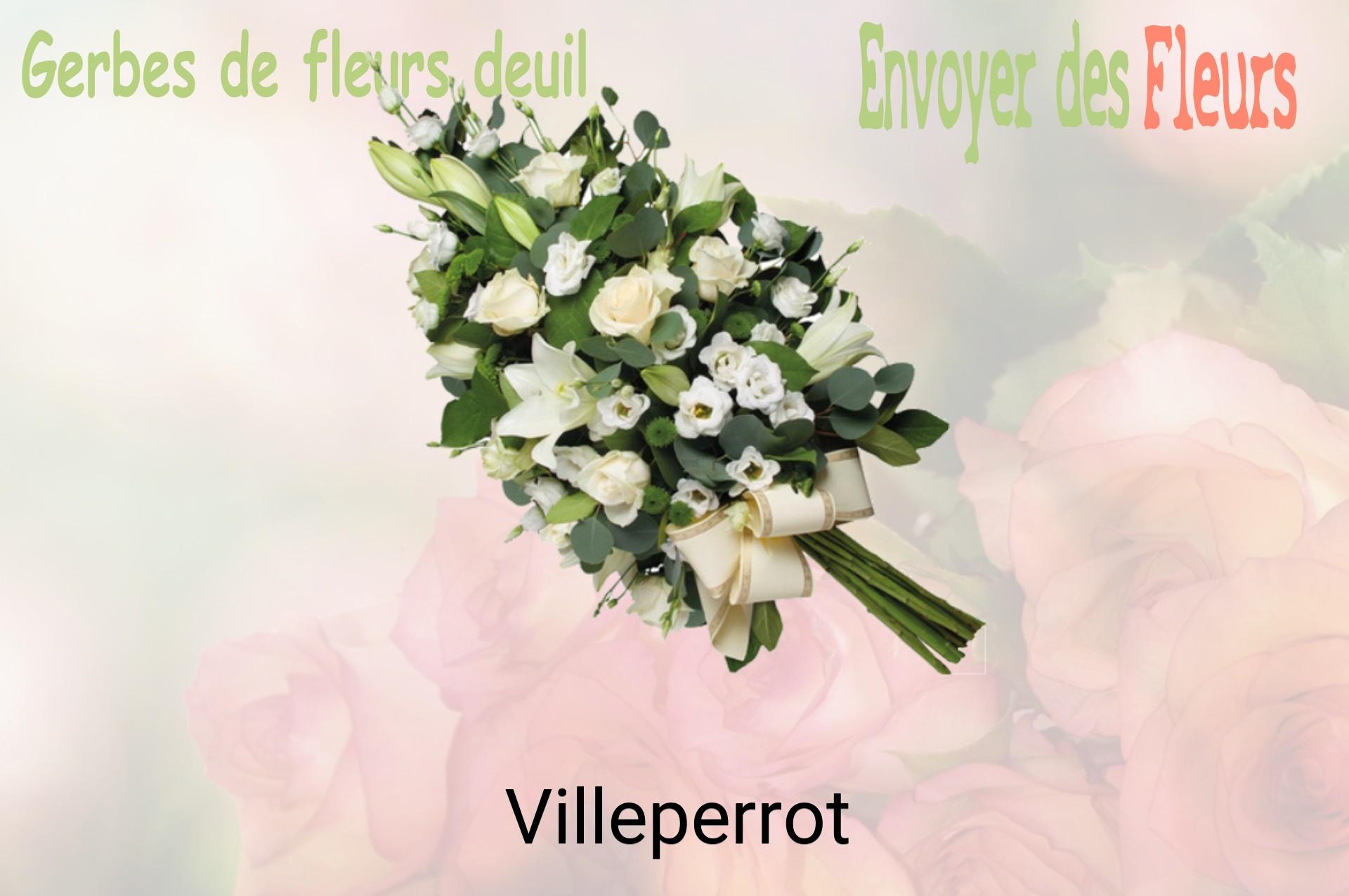 Gerbe de fleurs de deuil livrée à Villeperrot